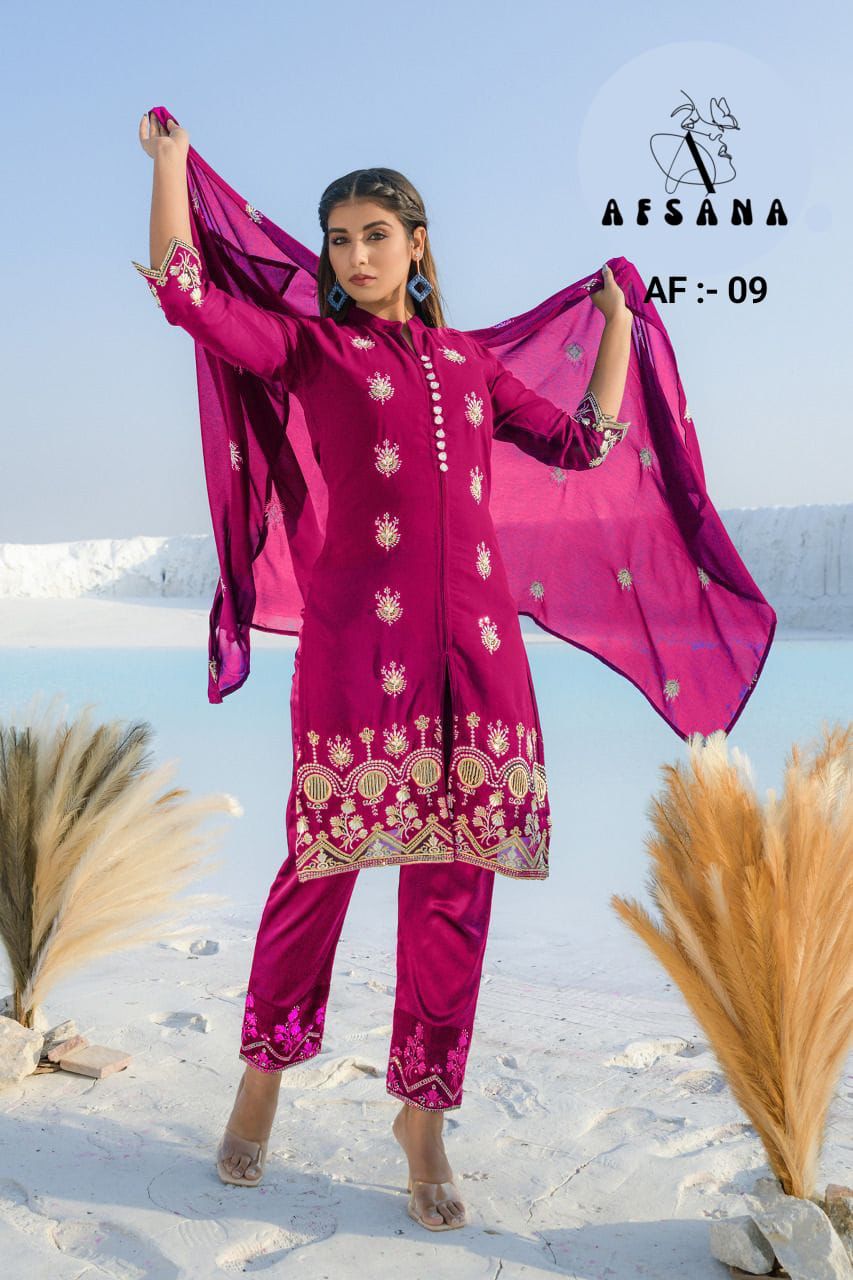 AFSANA SF 9 Fancy Festive Wear Heavy Georgette Pakistani Suit Collection